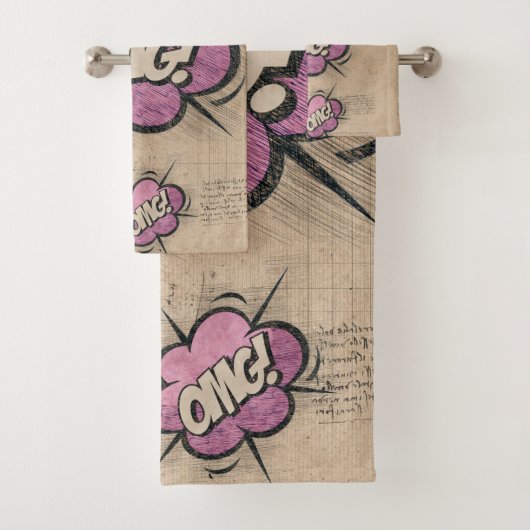 OMG!  stripboek Steampunk Pop Bad Handdoek (Insitu)