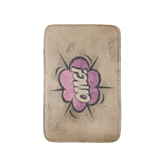 OMG!  stripboek Steampunk Pop Badmat (Voorkant Verticaal)