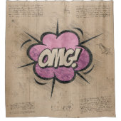 OMG! stripboek Steampunk Pop Douchegordijn (Voorkant)
