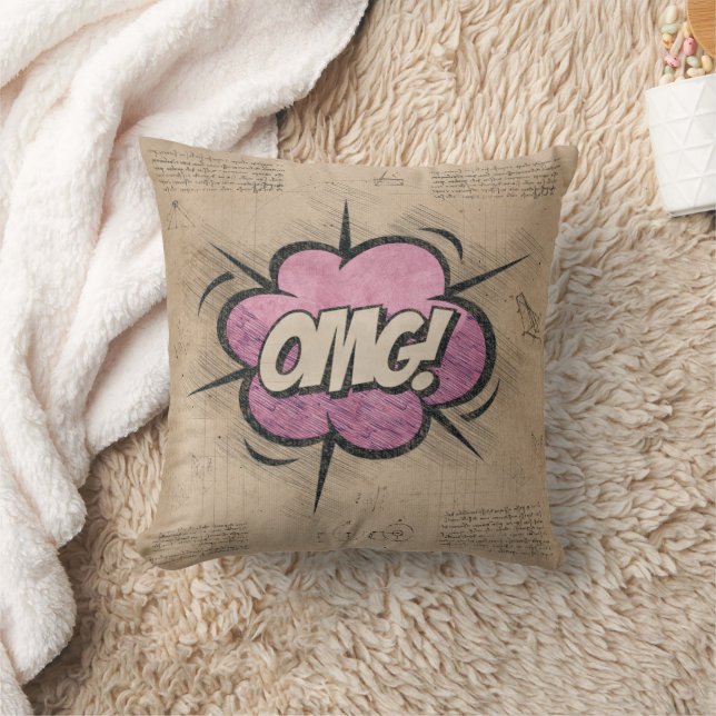 OMG!  stripboek Steampunk Pop Kussen (Deken)