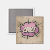 OMG!  stripboek Steampunk Pop Magneet (Voorkant / Achterkant)