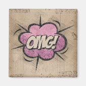 OMG!  stripboek Steampunk Pop Magneet (Voorkant)