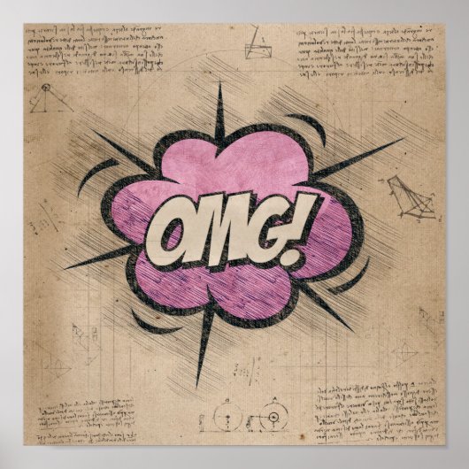 OMG! stripboek Steampunk Pop Poster (Voorkant)