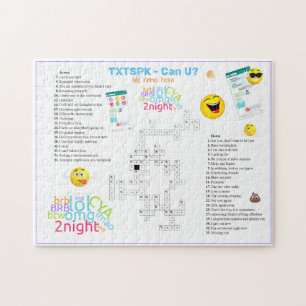 OMG TEKST SPREEK Kruiswoord Emoji Plezier Stedelij Legpuzzel