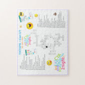 OMG TEKST SPREEK Kruiswoord Emoji Plezier Stedelij Legpuzzel (Verticaal)