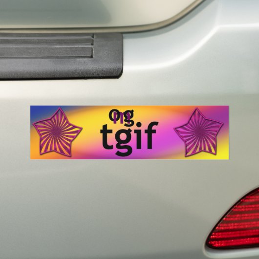 OMG! tgif Bumpersticker (Op auto)