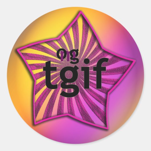OMG! tgif Ronde Sticker (Voorkant)