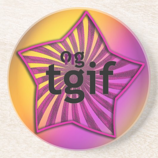 OMG! tgif Zandsteen Onderzetter (Voorkant)
