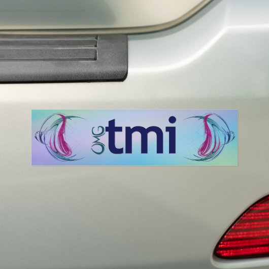 OMG! tmi Bumpersticker (Op auto)