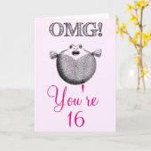 OMG u is 16. Zoete verjaardag 16 Kaart (Gele Bloem)