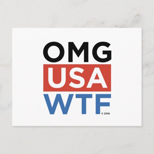 OMG USA WTF BRIEFKAART (Voorkant)