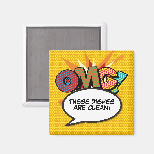 OMG vaatwasser schoon vuil aangepast bericht Magneet (Voorkant / Achterkant)