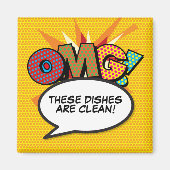 OMG vaatwasser schoon vuil aangepast bericht Magneet (Voorkant)