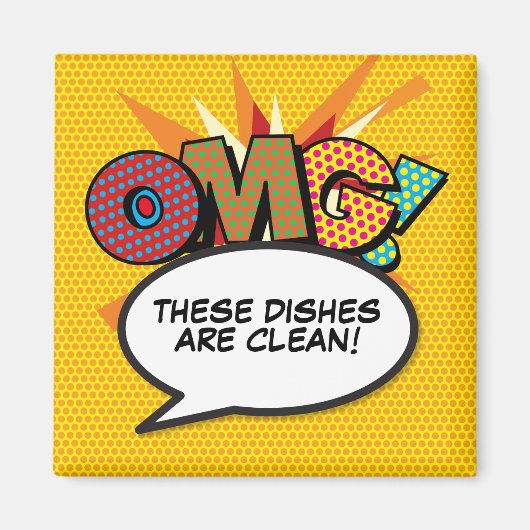 OMG vaatwasser schoon vuil aangepast bericht Magneet (Voorkant)