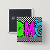 OMG! VIERKANTE BUTTON 5,1 CM (Voorkant /achterkant)