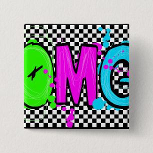 OMG! VIERKANTE BUTTON 5,1 CM