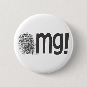 omg vingerafdruktekst ronde button 5,7 cm