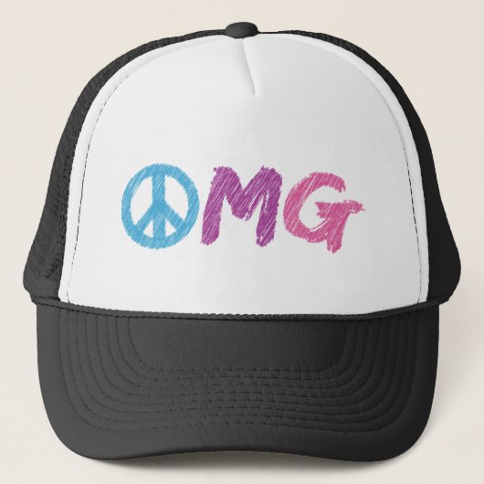 omg vredesteken trucker pet (Voorkant)
