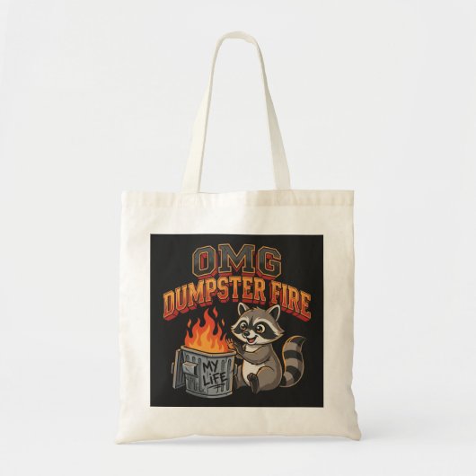 OMG Vuilcontainerbrand Trash Panda Grappig Zakelij Tote Bag (Voorkant)