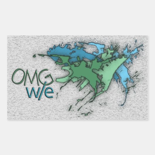 OMG! w/e Rechthoekige Sticker (Voorkant)