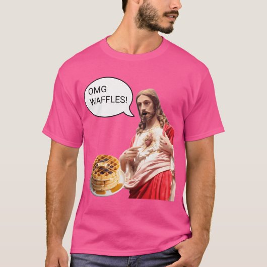 OMG Wafels Jezus Christus Ontbijt Grappige Meme Sh T-shirt (Voorkant)