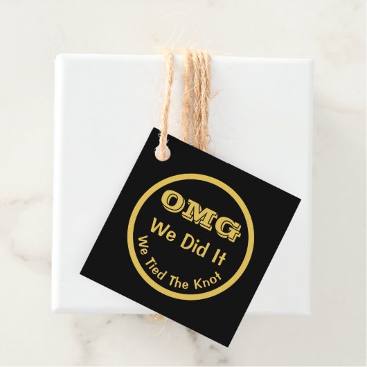 OMG We hebben de knoop vastgebonden Bedankjes Labels (In situ)