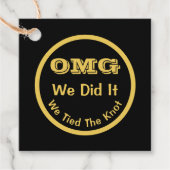 OMG We hebben de knoop vastgebonden Bedankjes Labels (Voorkant)