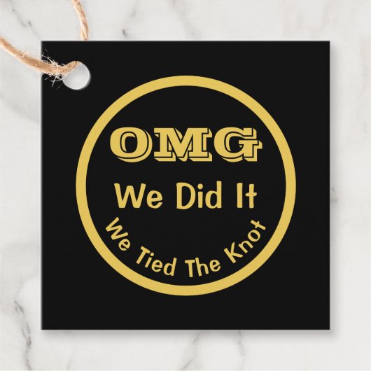 OMG We hebben de knoop vastgebonden Bedankjes Labels (Voorkant)