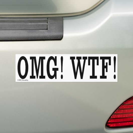 OMG! WTF! Bumpersticker (Op auto)