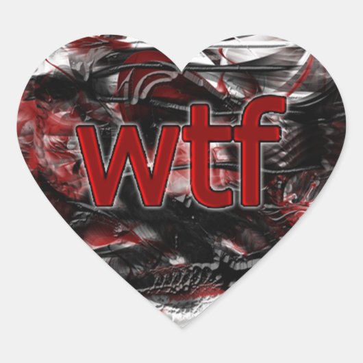 OMG! wtf Hart Sticker (Voorkant)