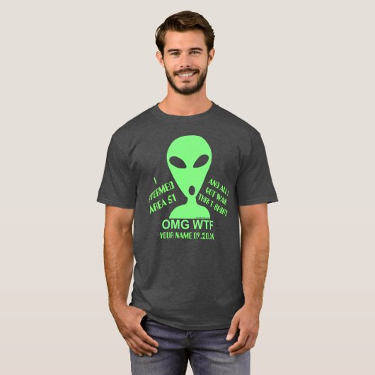OMG WTF LGM Alien Geek Funny Storm Area 51 T-shirt (Voorkant volledig)