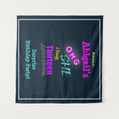 OMG Ze draait om 13 verrassende partijachtergrond Wandkleed (Voorkant (horizontaal))