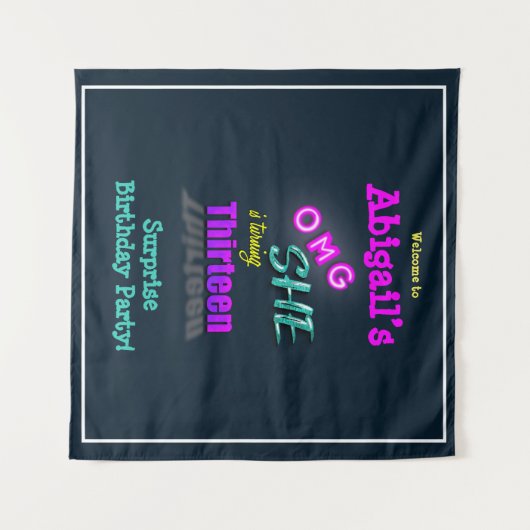 OMG Ze draait om 13 verrassende partijachtergrond Wandkleed (Voorkant (horizontaal))