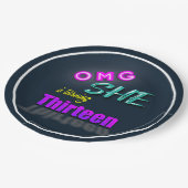 OMG ze maakt 13-jarige feest Papieren Bordje (Gekanteld)