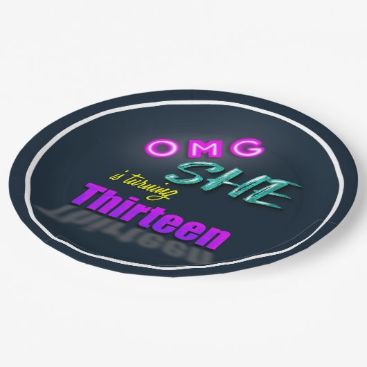 OMG ze maakt 13-jarige feest Papieren Bordje (Gekanteld)