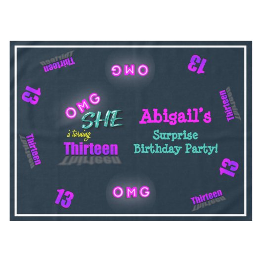 OMG Ze maakt van 13 verrassingsfeest Tafelkleed (Voorkant (Horizontaal))