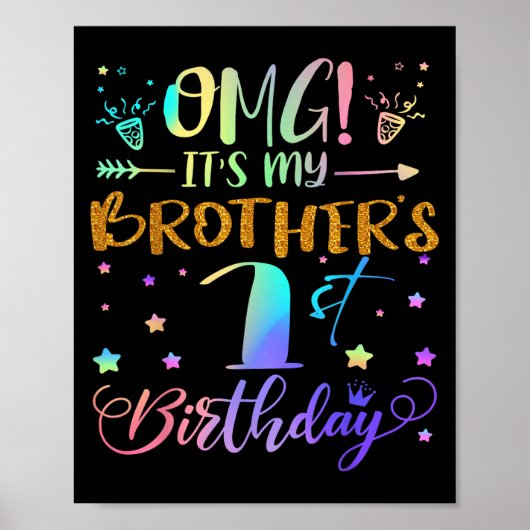 OMG zijn mijn broers 1e verjaardag zoet 1 jaar oud Poster (Voorkant)