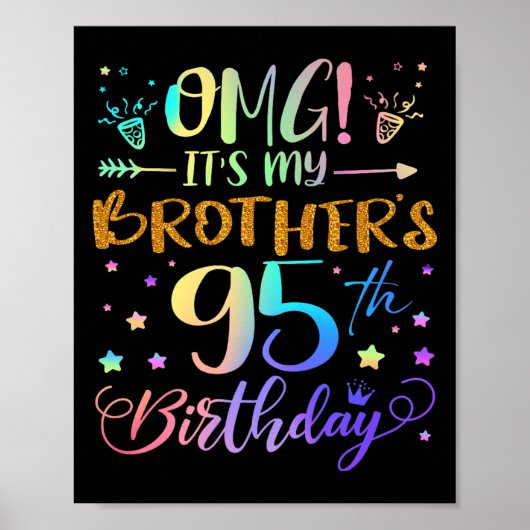OMG zijn Mijn Broers 95e Verjaardag Sweet 95 Years Poster (Voorkant)