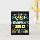 OMG zijn mijn kleinzonen 3e verjaardag Sweet 3 jaa Kaart (Gele Bloem)