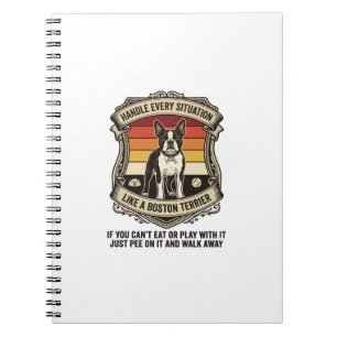 Omgaan met elke situatie Boston Terrier Hond Zonso Notitieboek