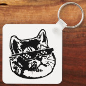 Omgaan met IT Bril Cat Meme Sleutelhanger (Achterkant)