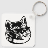 Omgaan met IT Bril Cat Meme Sleutelhanger (Achterkant)