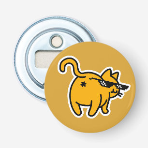 Omgaan met IT Bril Meme Funny Cat Butt in Face Button Flesopener