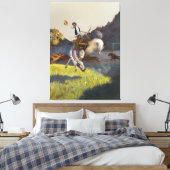 "Omgaan met stoere" Westerne kunst Canvas Afdruk (Insitu (Slaapkamer))