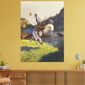 "Omgaan met stoere" Westerne kunst Canvas Afdruk (Insitu (Woonkamer))
