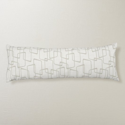 Omgekeerd Beige Retro Lino Print Geometrisch Patro Lichaamskussen (Achterkant)