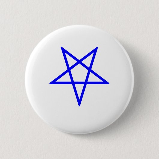 Omgekeerd blauw Pentagram Ronde Button 5,7 Cm (Voorkant)