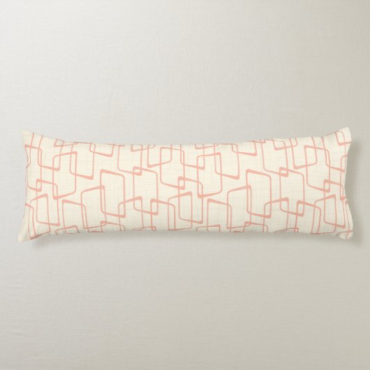 Omgekeerd Blush Retro Lino Print Geometrisch Patro Lichaamskussen (Voorkant)