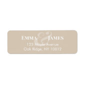 Omgekeerd champagne bruiloft retouradres | Header Etiket (Voorkant)