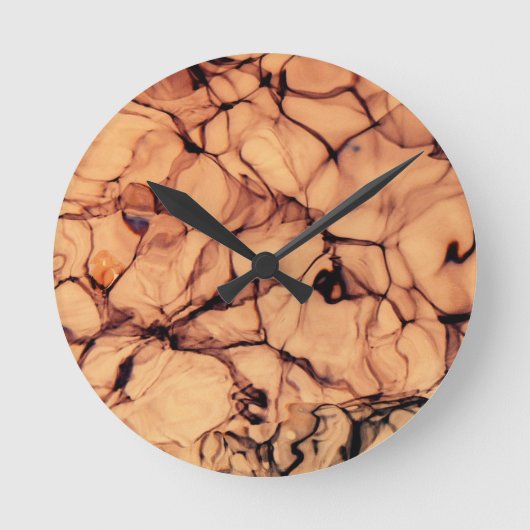 Omgekeerd Fonkelend Blauw Water Ronde Klok (Voorkant)